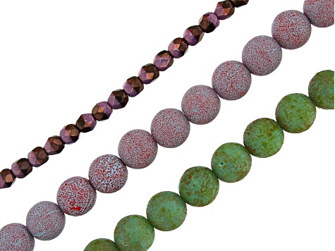 Czech Lava Bead Set with Flex-Rite, Crimps & Spacer Beads