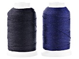 Silk Beading Cord Set of 4 Size FFF .50oz Spool in White, Black, Gray, & Navy 92YD each