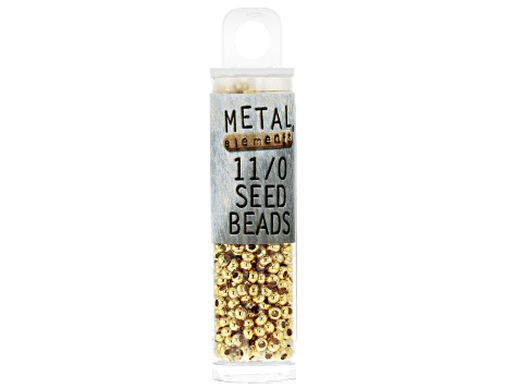 Metal Seed Beads 8/0 (~3mm) 24kt Gold Plated (40g tube)