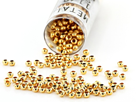 11/0 Metal Seed Beads in 24K Gold Plated Appx 15 Grams