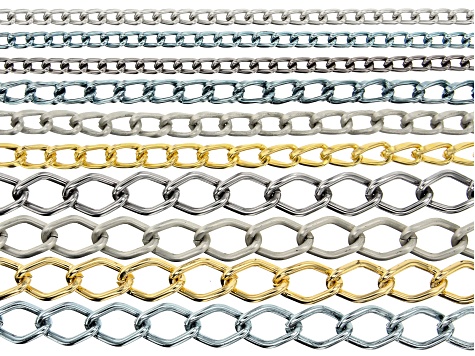 Aluminum Chain Kit in Assorted Sizes & Tones 10 Pieces Total