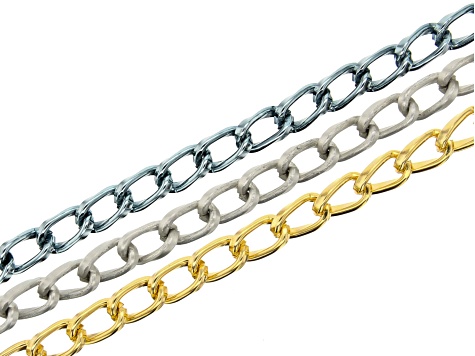 Aluminum Chain Kit in Assorted Sizes & Tones 10 Pieces Total