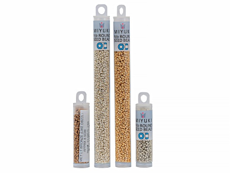 11/0 Glass Miyuki Round Seed Beads in Metallic Colorway Includes 4 Colors appx 8.5 & 23.5GM Each