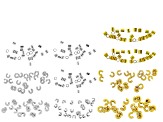 Crimp Tube Beads and Crimp Covers Kit in 3 Designs in Silver Tone and Gold Tone Appx 240 Pieces