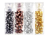 Crimp Tube Bead Kit in Appx 0.8mm, 1.3mm, 1.5mm, and 2mm in 4 Tones Appx 2,400 Pieces Total