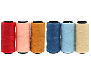 Brazilian Waxed Tex 480 2-Ply Polyester Cord Set of 6 Spools each appx 144 Meters in Length