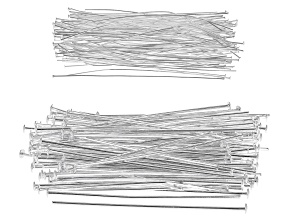 Headpins in 2 Styles in Silver Tone Appx 288 Pieces