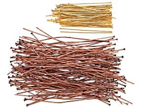 Headpins in Gold Tone and Antiqued Copper Tone Appx 288 Pieces Total