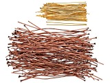 Headpins in Gold Tone and Antiqued Copper Tone Appx 288 Pieces Total