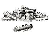 4-Strand Magnetic Clasp Set of Appx 24 Pieces in Antiqued Silver Tone Appx 26mm