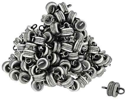 Magnetic Clasp Set of Appx 144 Pieces in Antiqued Silver Tone Appx 6mm
