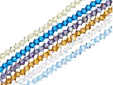 Preciosa® Crystal Faceted Bicone Bead Strand Set of 6 in Assorted Colors appx 252 Beads Total