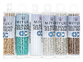 15/0 Seed Beads Set of 6 in 6 Colors