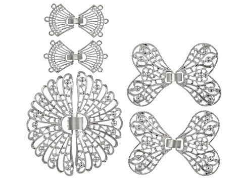 Filigree Clasp Set of 5 in Silver Tone in 3 Styles