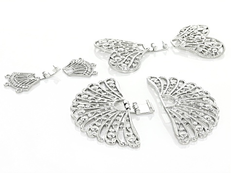 Filigree Clasp Set of 5 in Silver Tone in 3 Styles