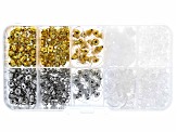 Brass and Silicone Earring Backs appx 540 pcs in total and Clear Plastic Organizer Container