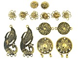 Old World Inspired Component Kit in Antiqued Gold Tone 14 Pieces Total