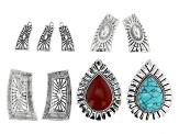 Southwestern Inspired Focal & Component Kit in Antiqued Silver Tone with Simulated Stones