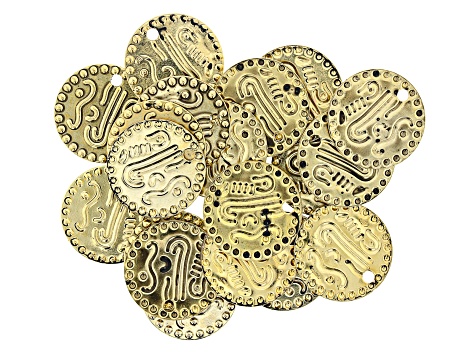 Filigree Component Kit in Antiqued Gold Tone with Emerald Color Accent Cabochon 29 Pieces Total