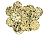 Filigree Component Kit in Antiqued Gold Tone with Emerald Color Accent Cabochon 29 Pieces Total