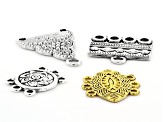 Turkish Inspired Bracelet Connectors in 4 Designs in Antiqued Silver and Gold Tones 20 Pieces Total