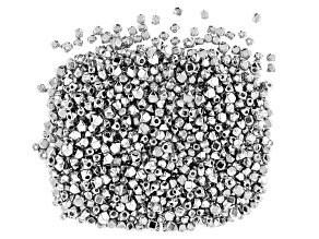 Faceted Cube Metal Spacer Bead Kit in Silver Tone in Two Sizes Contains Appx 1000 Pieces Total
