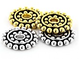 Beaded Spacer Beads Appx 13x2mm in Antiqued Silver Tone and Antiqued Gold Tone Appx 200 Pieces Total