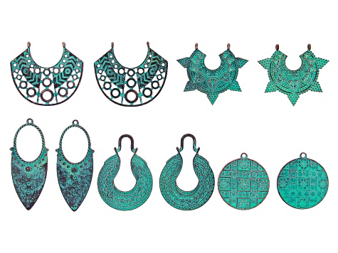 Patina Focal Kit in 5 Designs 10 Pieces Total