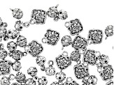 Bead with Jump Ring Kit in 3 Styles in Antiqued Silver Tone Appx 110 Pieces Total