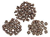 Bead with Jump Ring Kit in 3 Styles in Antiqued Copper Tone Appx 110 Pieces Total