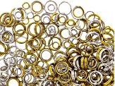 Split Ring Kit Appx 4mm, 6mm, and 8mm in Antiqued Silver Tone and Antiqued Gold Tone Appx 600 Pieces