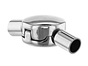 Fold Over, Flat, Rounded Locking Clasp in Silver Tone Appx 18x10x6mm with Appx 3mm Large Hole