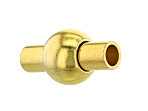 Magnetic Ball Clasp in Gold Tone Over Brass Appx 15x8mm with Appx 3mm Large Hole