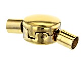 Fold-Over Locking Clasp in Gold Tone Over Stainless Steel Appx 18x10x6mm with Appx 3mm Large Holes