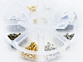 Lobster Style Clasp Findings in Assorted Tones in Storage Case Appx 160 Pieces Total