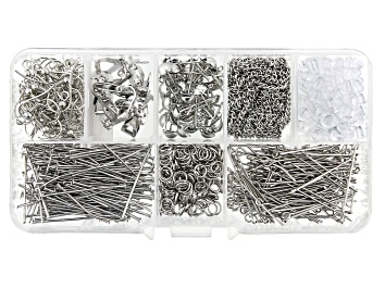 Picture of Findings Kit in Antiqued Silver Tone in Storage Case Appx 671 Pieces