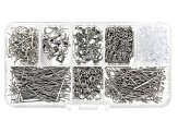 Findings Kit in Antiqued Silver Tone in Storage Case Appx 671 Pieces