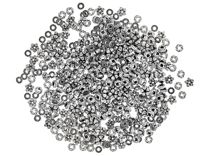 Spacer Bead Kit in Antiqued Silver Tone in 3 Designs Appx 600 Pieces Total
