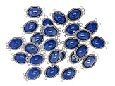 Lapis Simulant Connector Kit in Antiqued Silver Tone Appx 25 Pieces