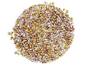 Faceted Rondelle Appx 3x2mm Spacer Beads in Silver Tone, Gold Tone, and Rose Tone Appx 1000 Pieces