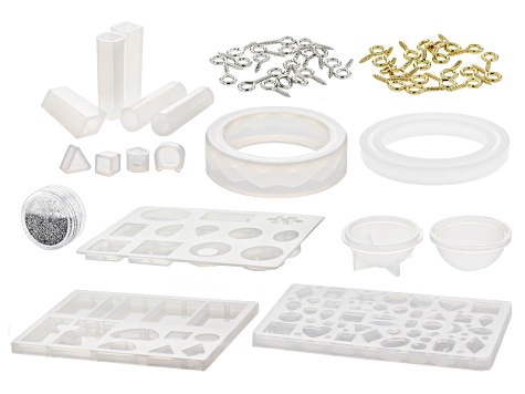 Silicone Mold and Finding Starter Kit for Resin 58 Pieces Total