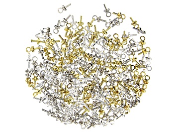 Picture of Resin Pendant Findings in Gold Tone, Silver Tone, and Antiqued Silver Tone Appx 200 Pieces