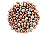 Round Bead Kit in 6 Sizes in Silver Tone and Rose Gold Tone Appx 1,000 Pieces Total