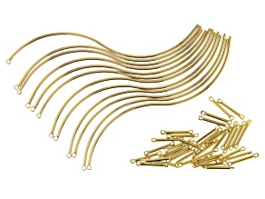 Wave Shaped Wire Components and Connectors in Gold Tone Appx 48 Pieces Total