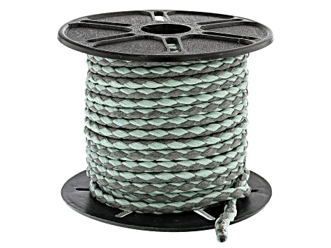 Round Cotton Braided Cord in Sea Foam and Gray Appx 3mm in Diameter Appx 10m in length