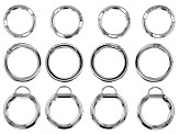 Large Spring Ring Clasp Kit in Silver Tone in 3 Styles 12 Pieces Total