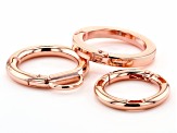 Large Spring Ring Clasp Kit in Rose Gold Tone in 3 Styles 12 Pieces Total