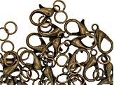 Iron Unfinished Cable Chain Kit in Antiqued Silver, Brass, and Copper Tones with Findings