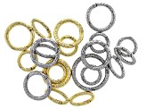 Indonesian Inspired Spring Ring Clasp Set of 20 in Silver Tone and Gold Tone