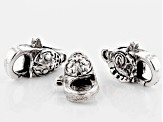 Flower Design Lobster Style Clasp Set of 24 in 3 Designs in Antiqued Silver Tone